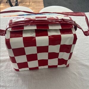1970 Vintage Red and White Checkered picnic cooler